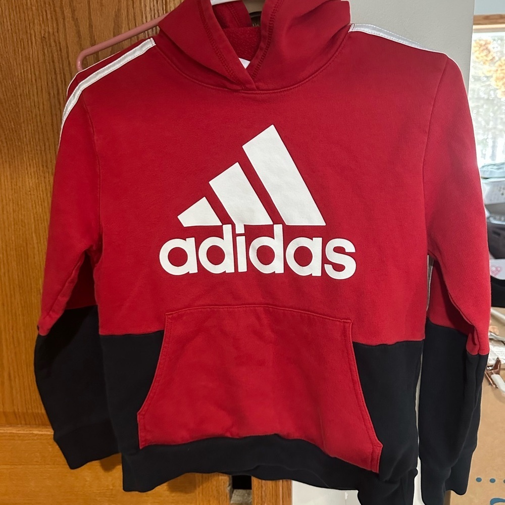 adidas Red and Black Kids Hoodie